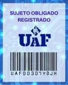 Sujeto obligado registrado UAF UAF00307YDJH